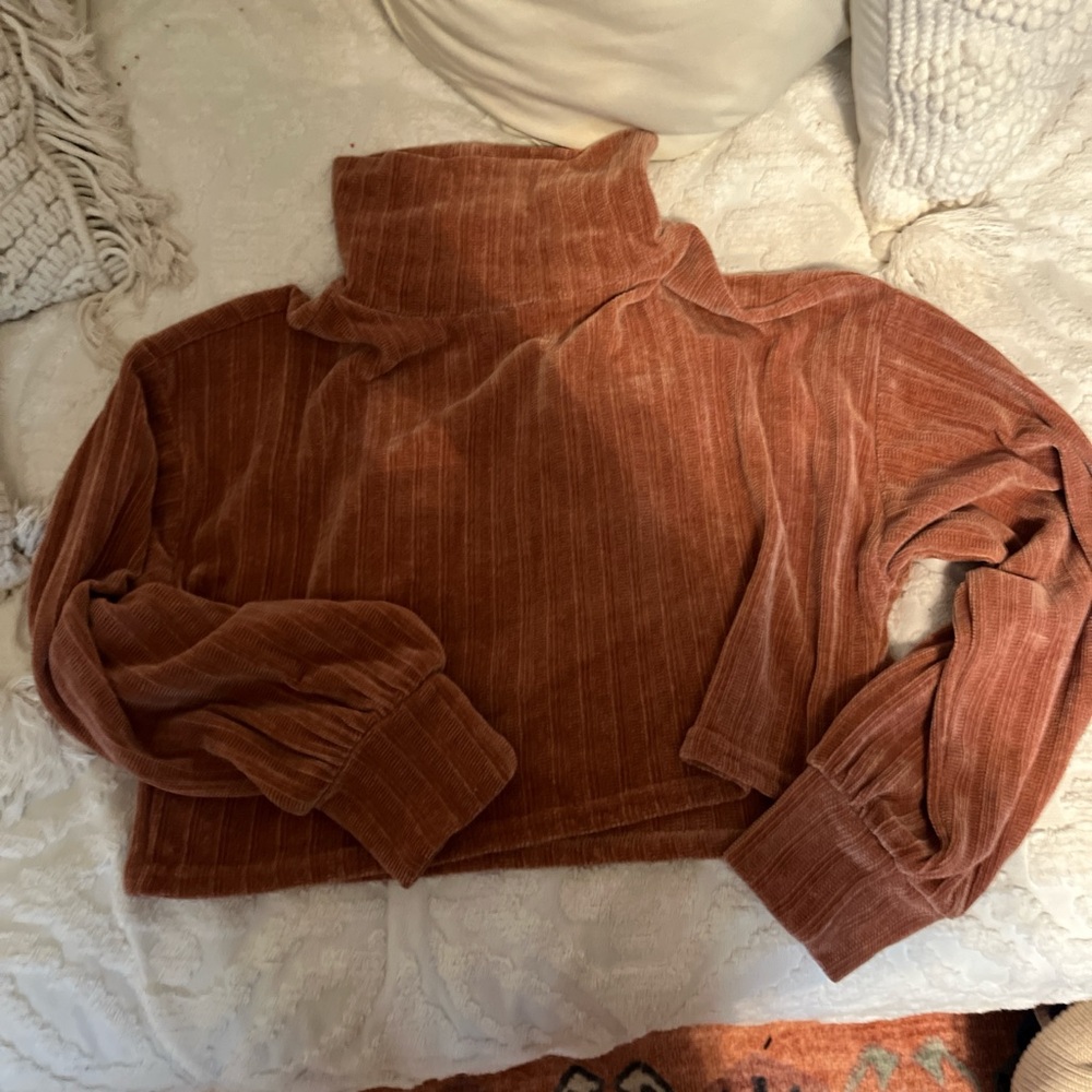 Altar'd State Brown Cowl Neck Sweater Relaxed Fit